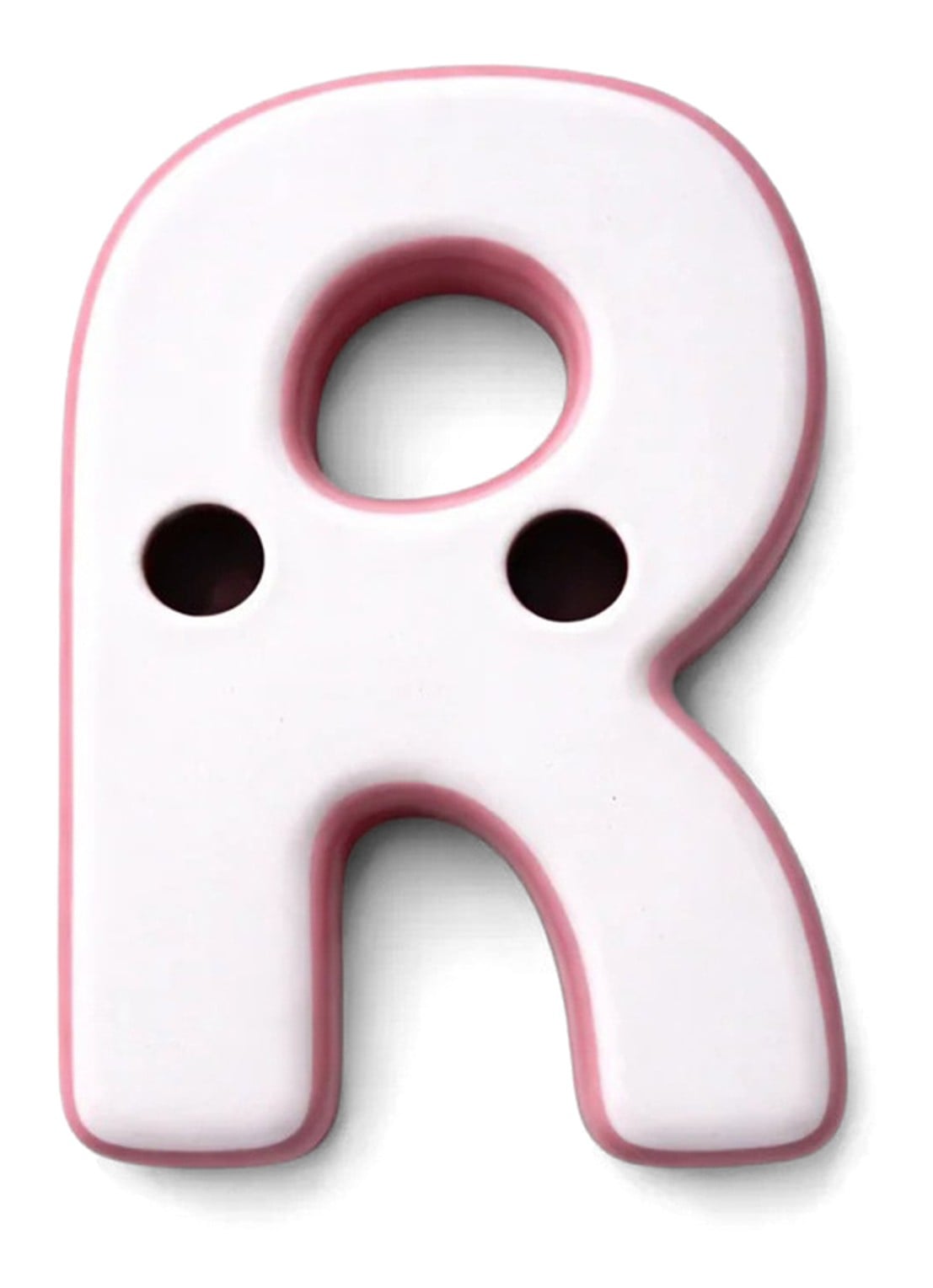 Ceramics by Romy Letter R hanger 10 cm - voorkant 2 lichtroze