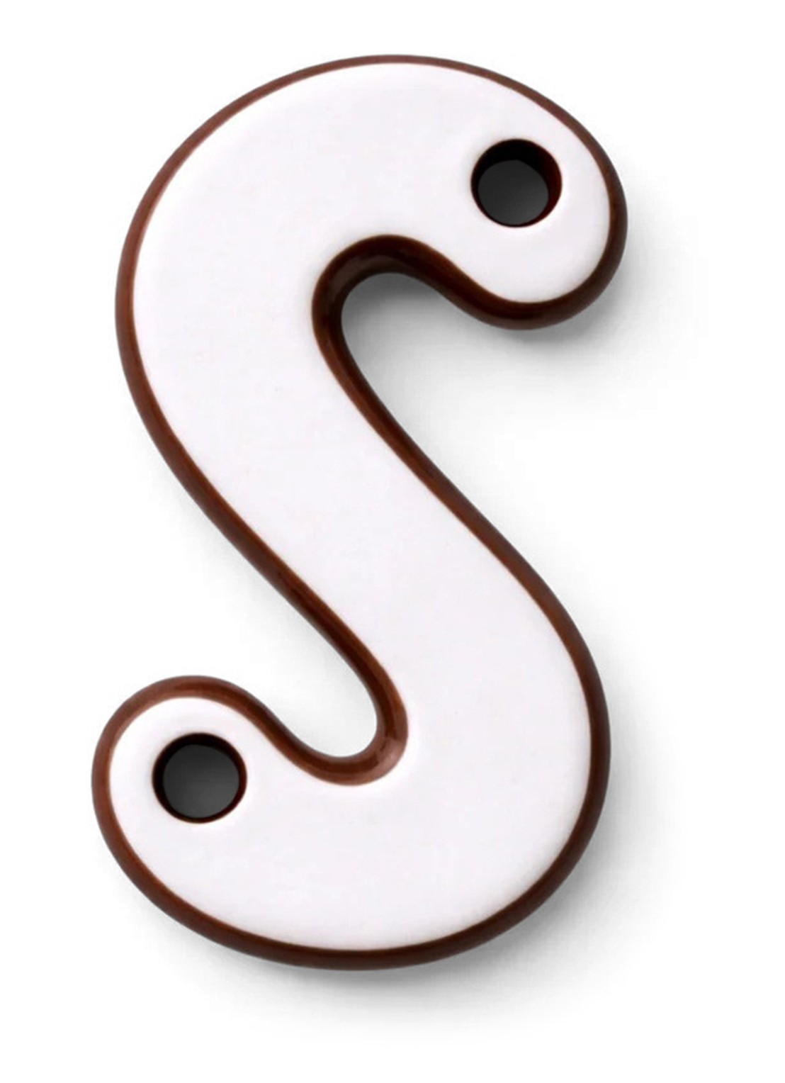 Ceramics by Romy Letter S hanger 10 cm - voorkant 2 bruin