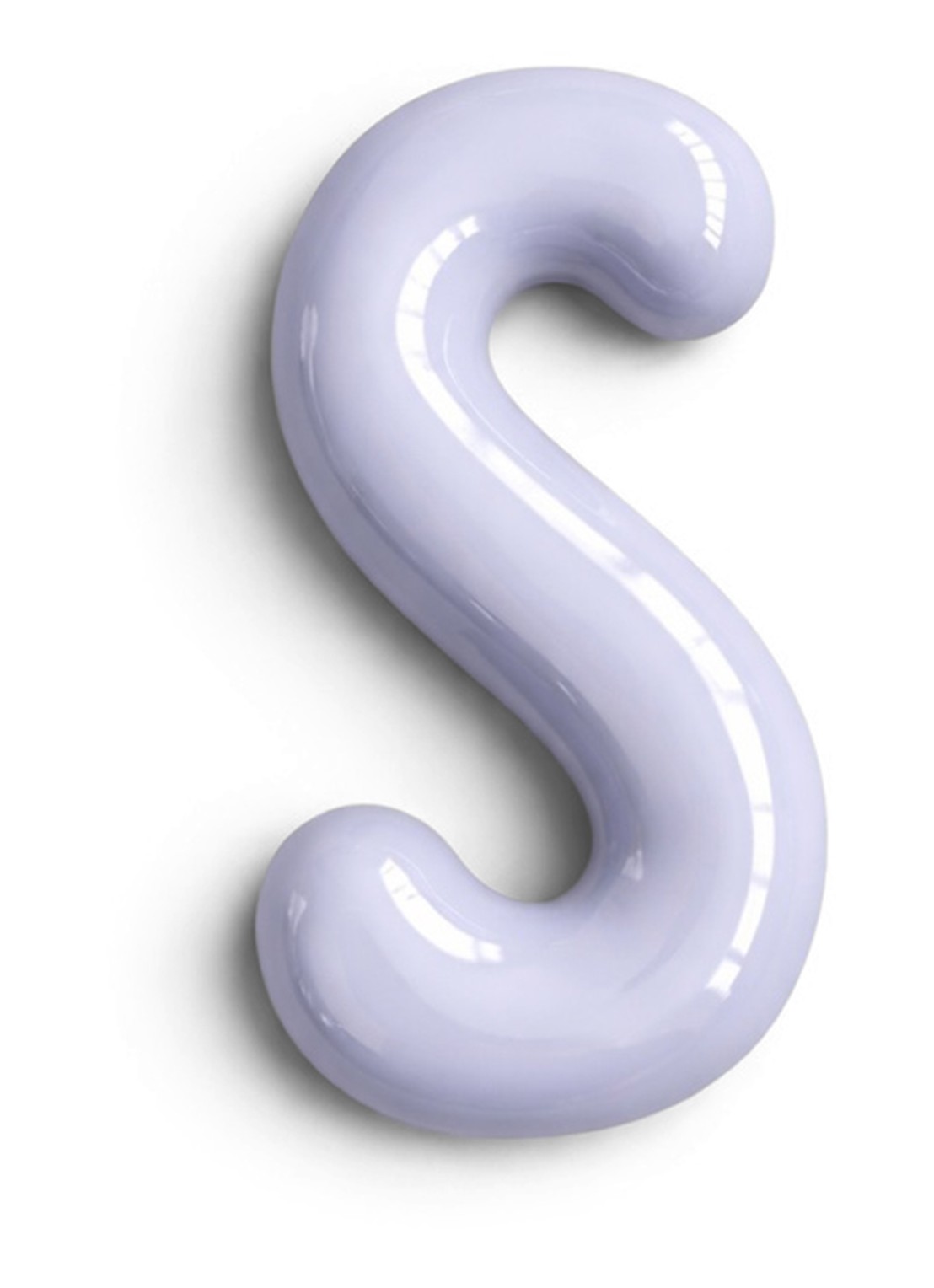 Ceramics by Romy Letter S hanger 10 cm - voorkant 2 paars