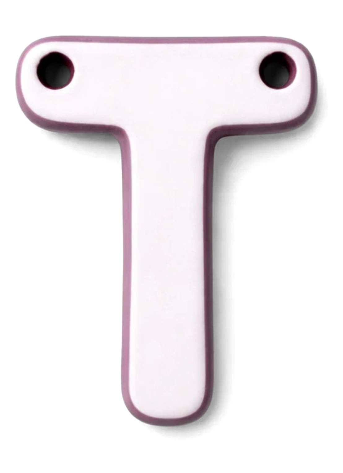 Ceramics by Romy Letter T hanger 10 cm - voorkant 2 donkerblauw