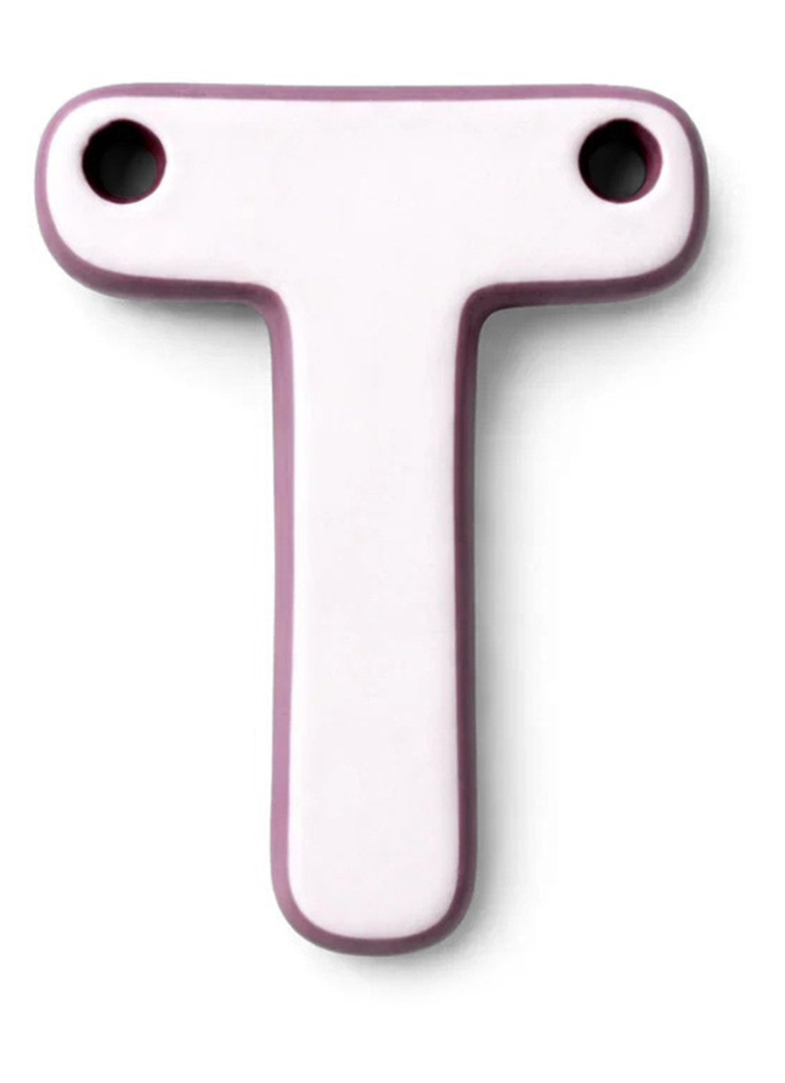 Ceramics by Romy Letter T hanger 10 cm - voorkant 2 lavendel