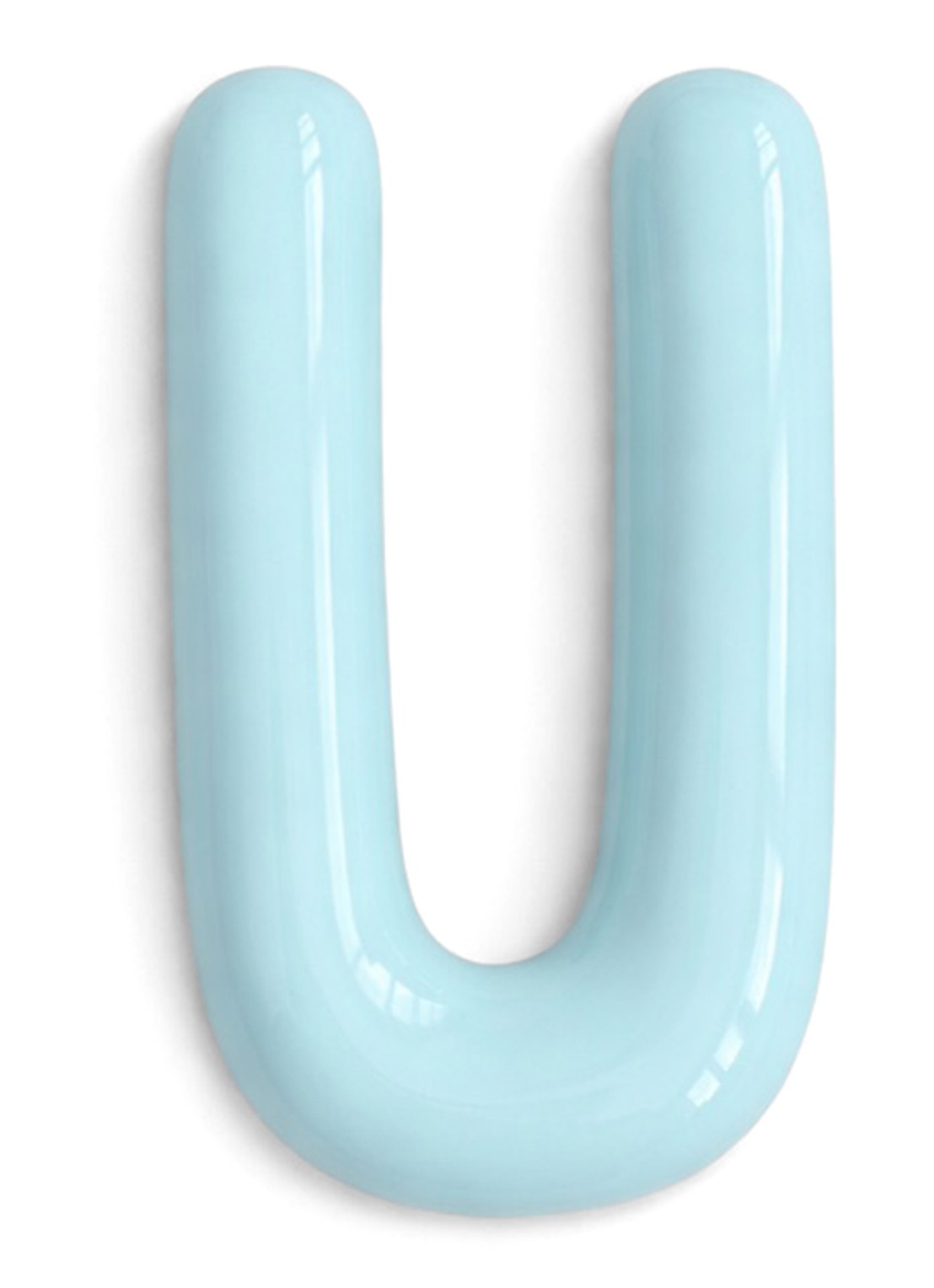 Ceramics by Romy Letter U hanger 10 cm - voorkant lichtblauw