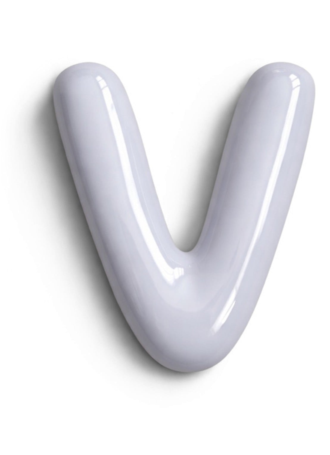 Ceramics by Romy Letter V hanger 10 cm - voorkant paars