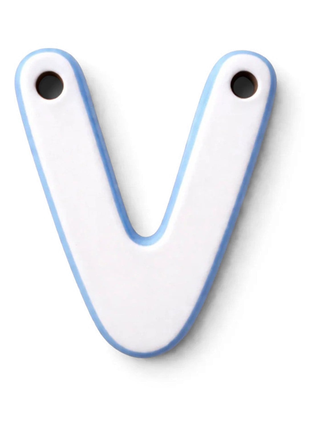 Ceramics by Romy Letter V hanger 10 cm - voorkant 2 paars