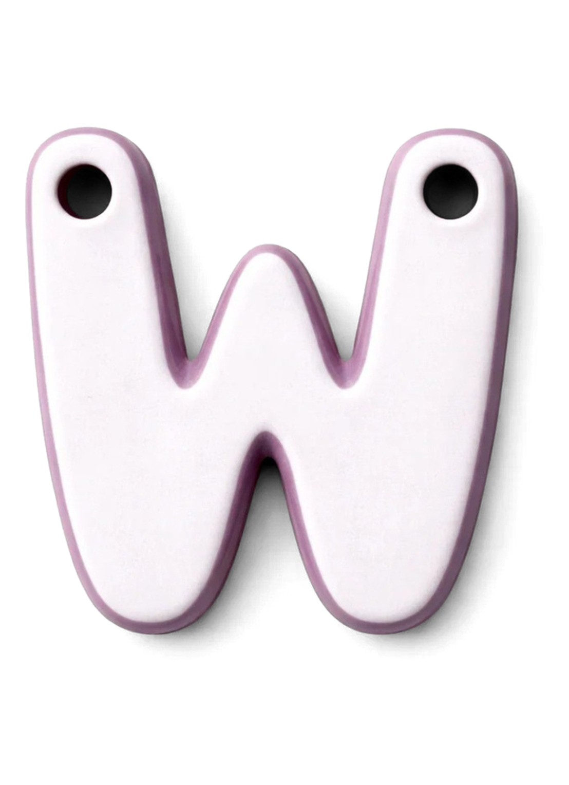 Ceramics by Romy Letter W hanger 10 cm - voorkant 2 beige