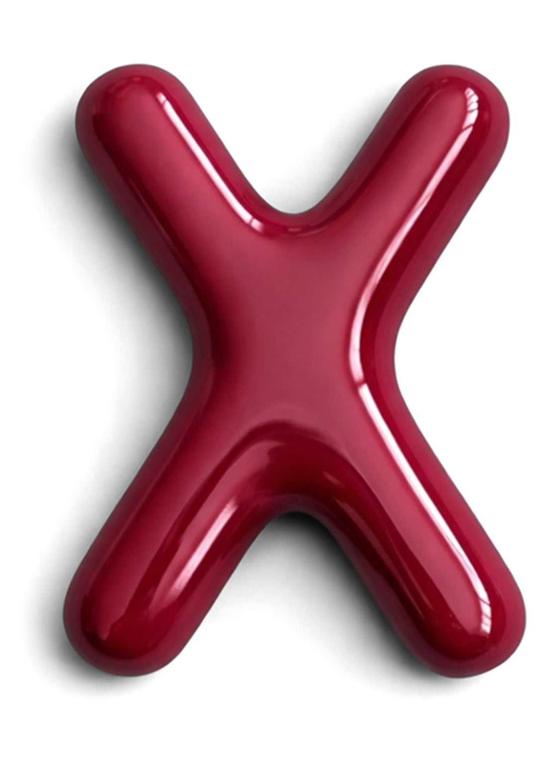 Ceramics by Romy Letter X hanger 10 cm - voorkant bordeauxrood