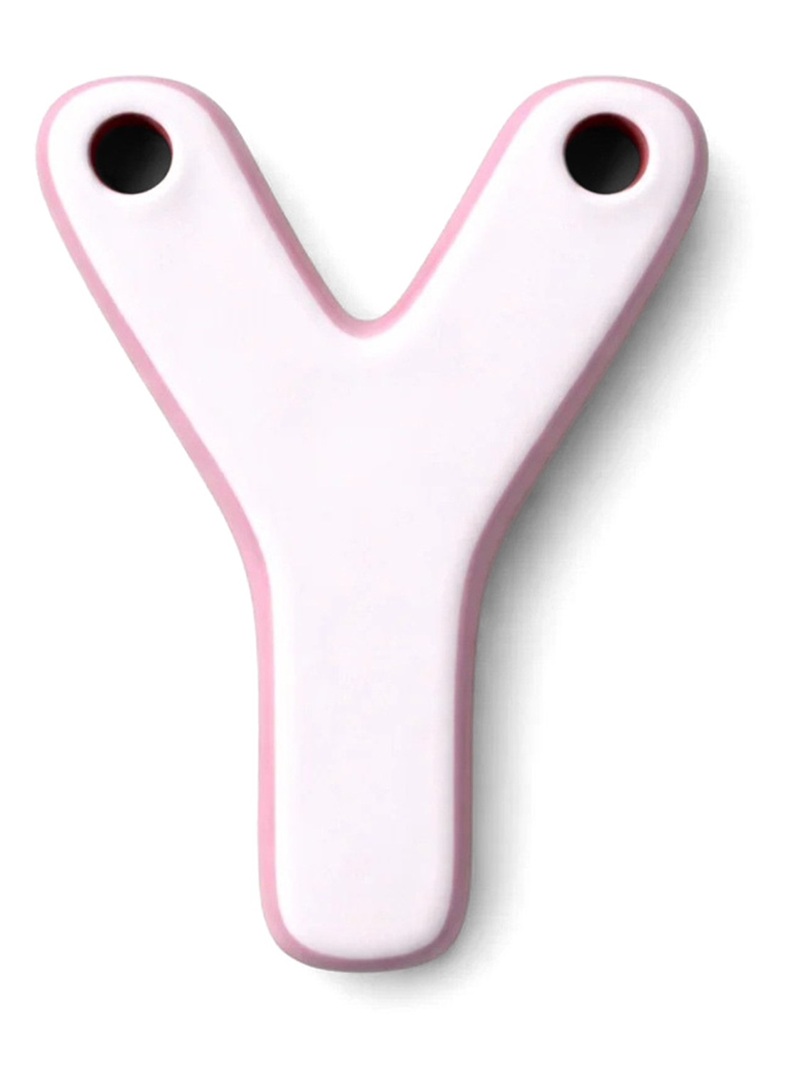 Ceramics by Romy Letter Y hanger 10 cm - voorkant 2 lichtroze