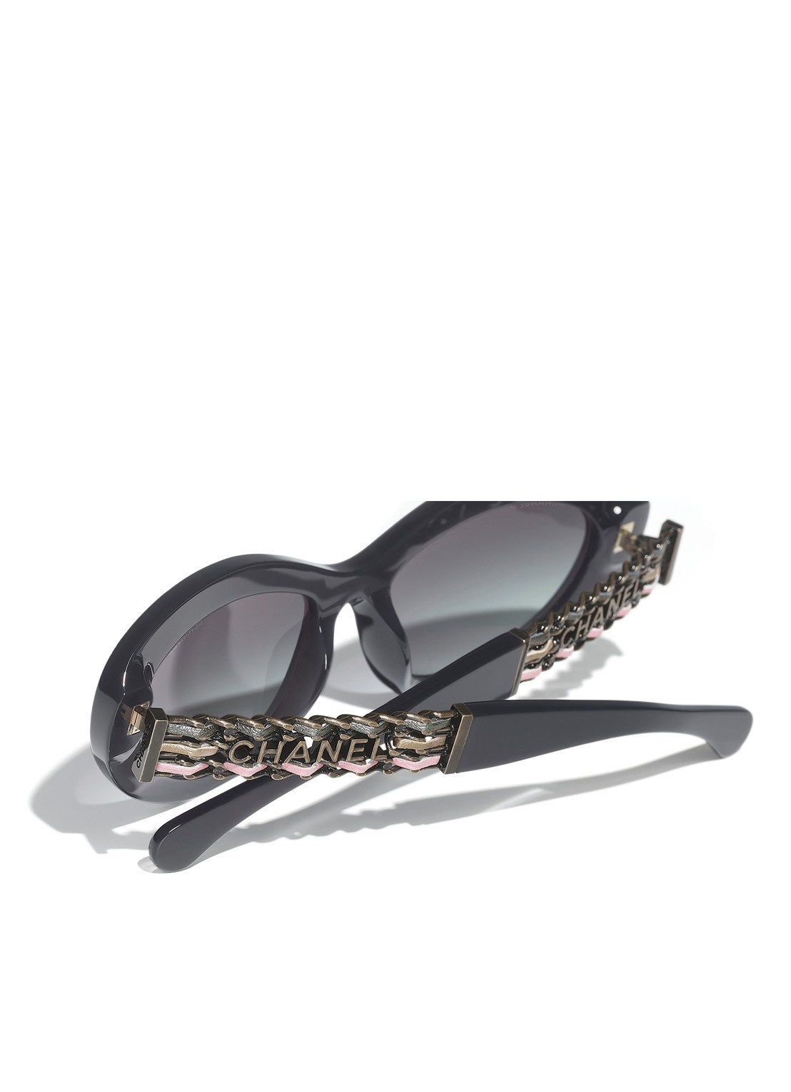 CHANEL CAT EYE ZONNEBRIL - detail 4 zwart