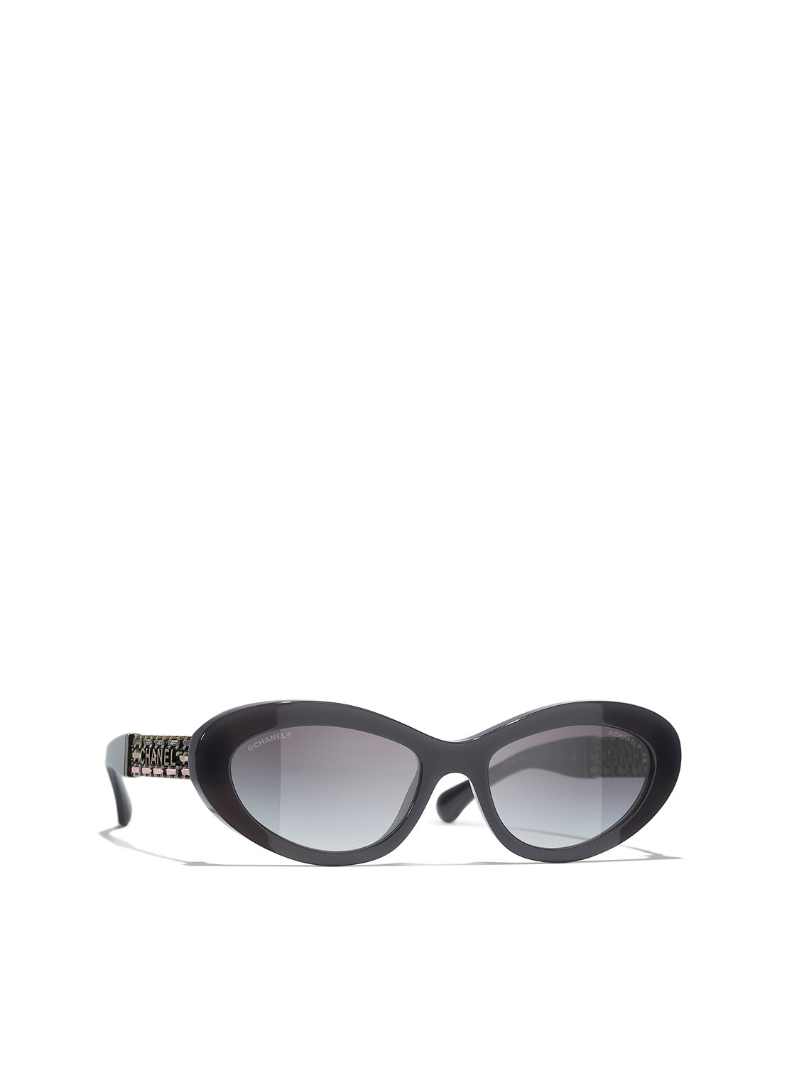 CHANEL CAT EYE ZONNEBRIL - voorkant zwart