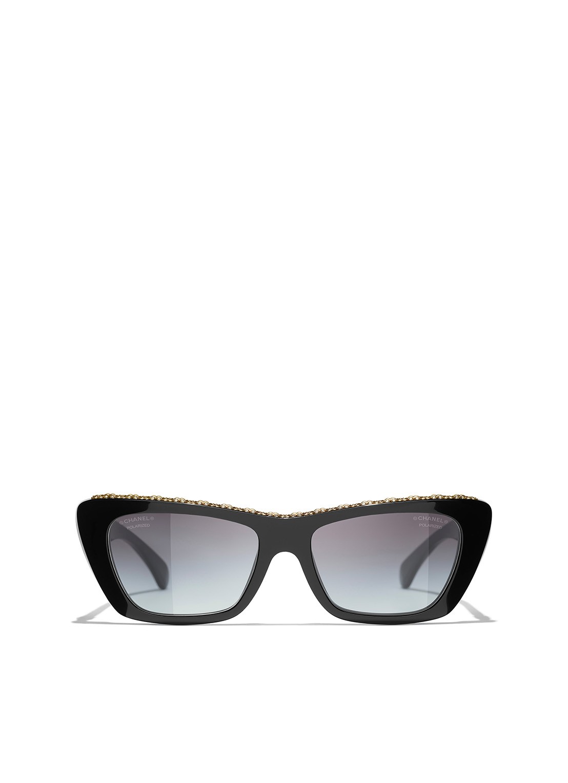 CHANEL CAT EYE ZONNEBRIL - detail zwart