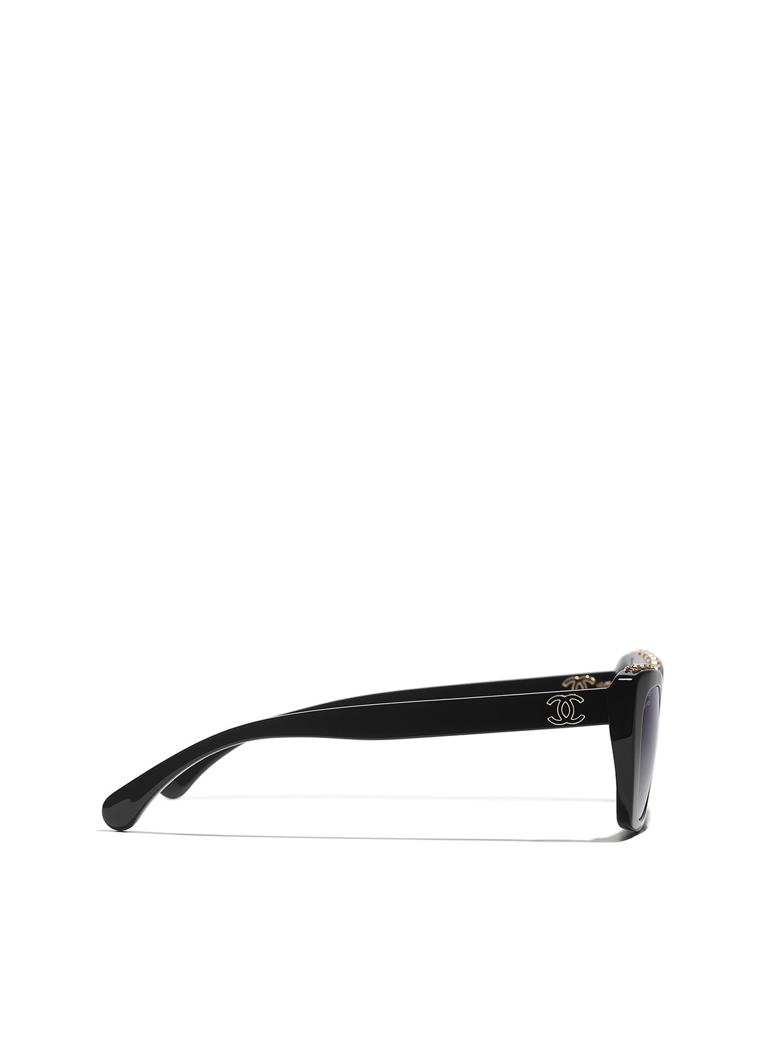 CHANEL CAT EYE ZONNEBRIL - detail 2 zwart