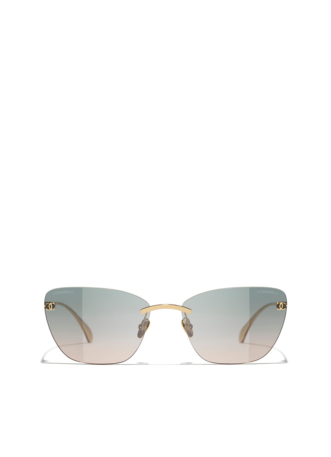 CHANEL CAT EYE ZONNEBRIL - detail goud