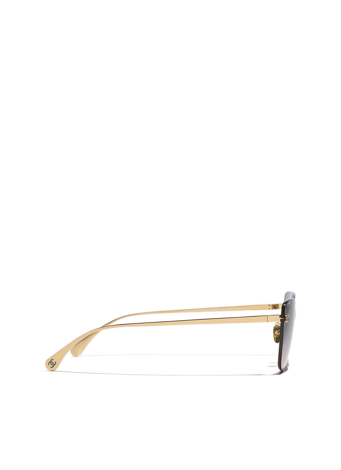 CHANEL CAT EYE ZONNEBRIL - detail 2 goud