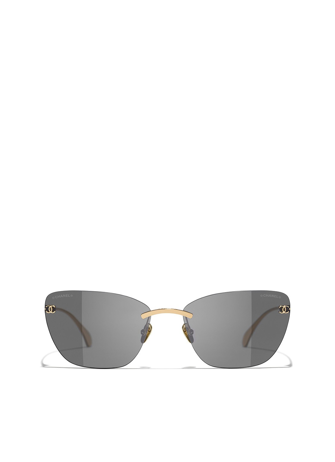 CHANEL CAT EYE ZONNEBRIL - detail 2 goud