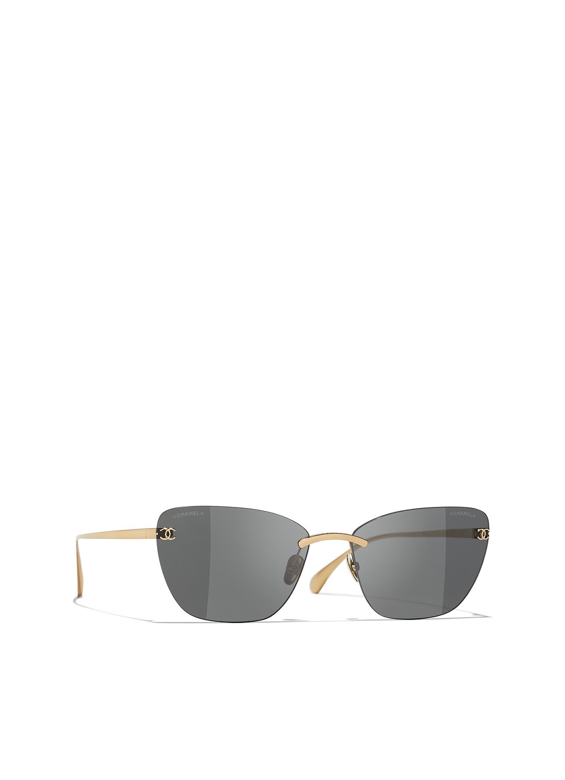 CHANEL CAT EYE ZONNEBRIL - voorkant goud