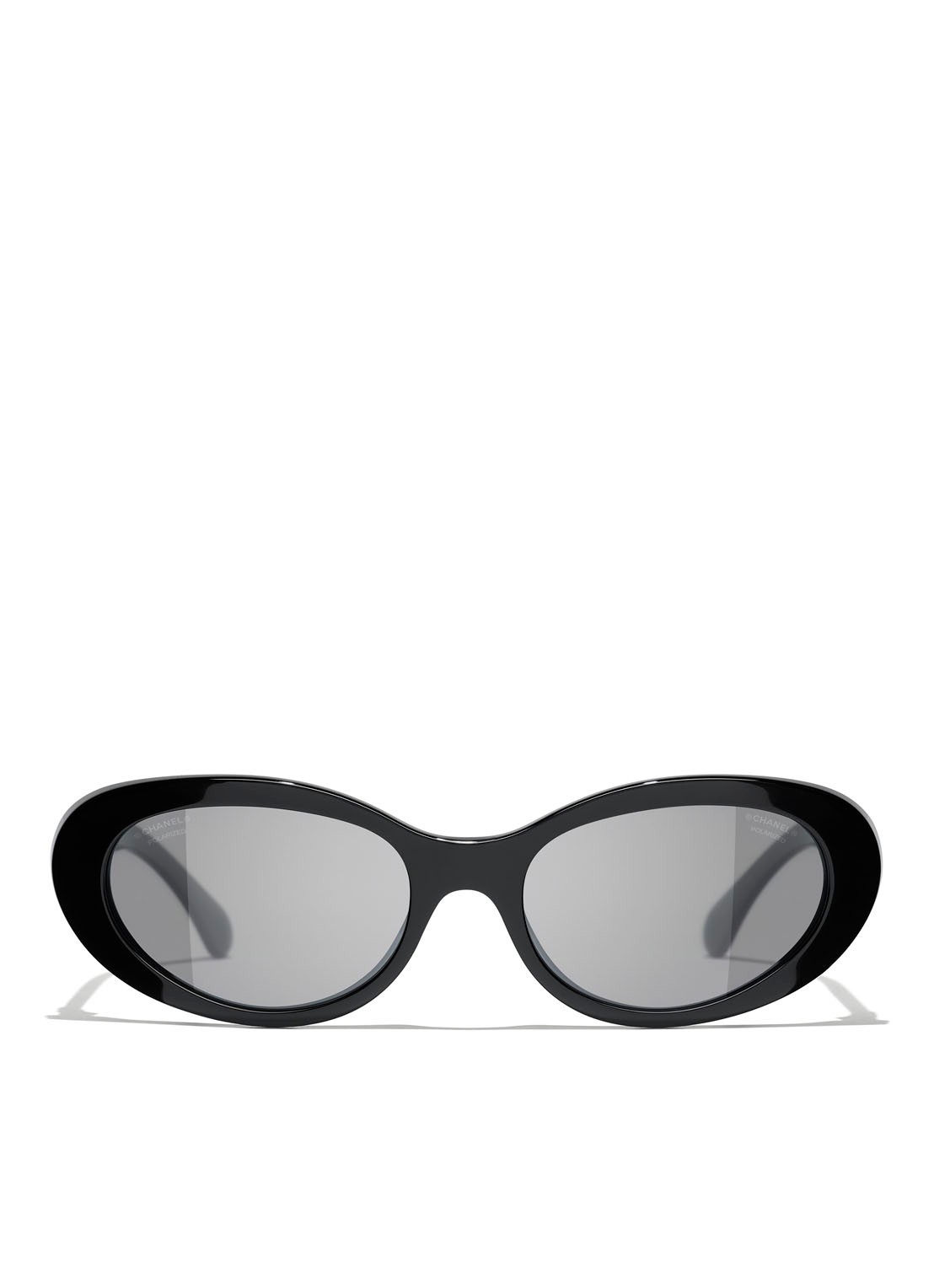CHANEL OVALE ZONNEBRIL - detail 2 zwart