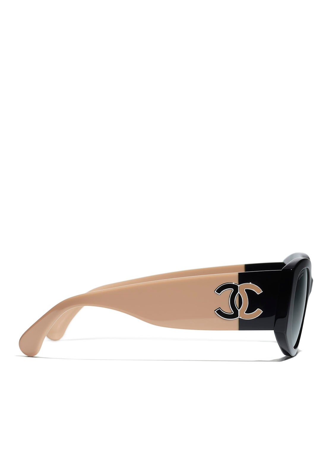 CHANEL OVALE ZONNEBRIL - detail 3 zwart