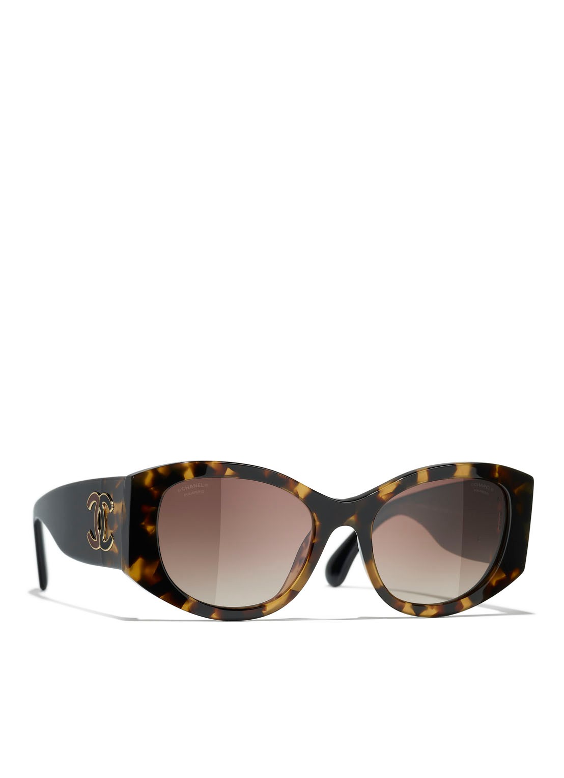 CHANEL OVALE ZONNEBRIL - voorkant bruin