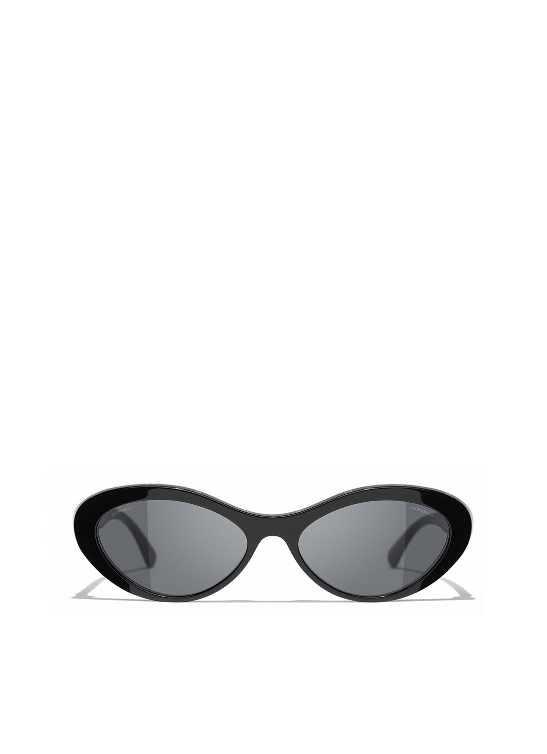 CHANEL OVALE ZONNEBRIL - detail 2 zwart