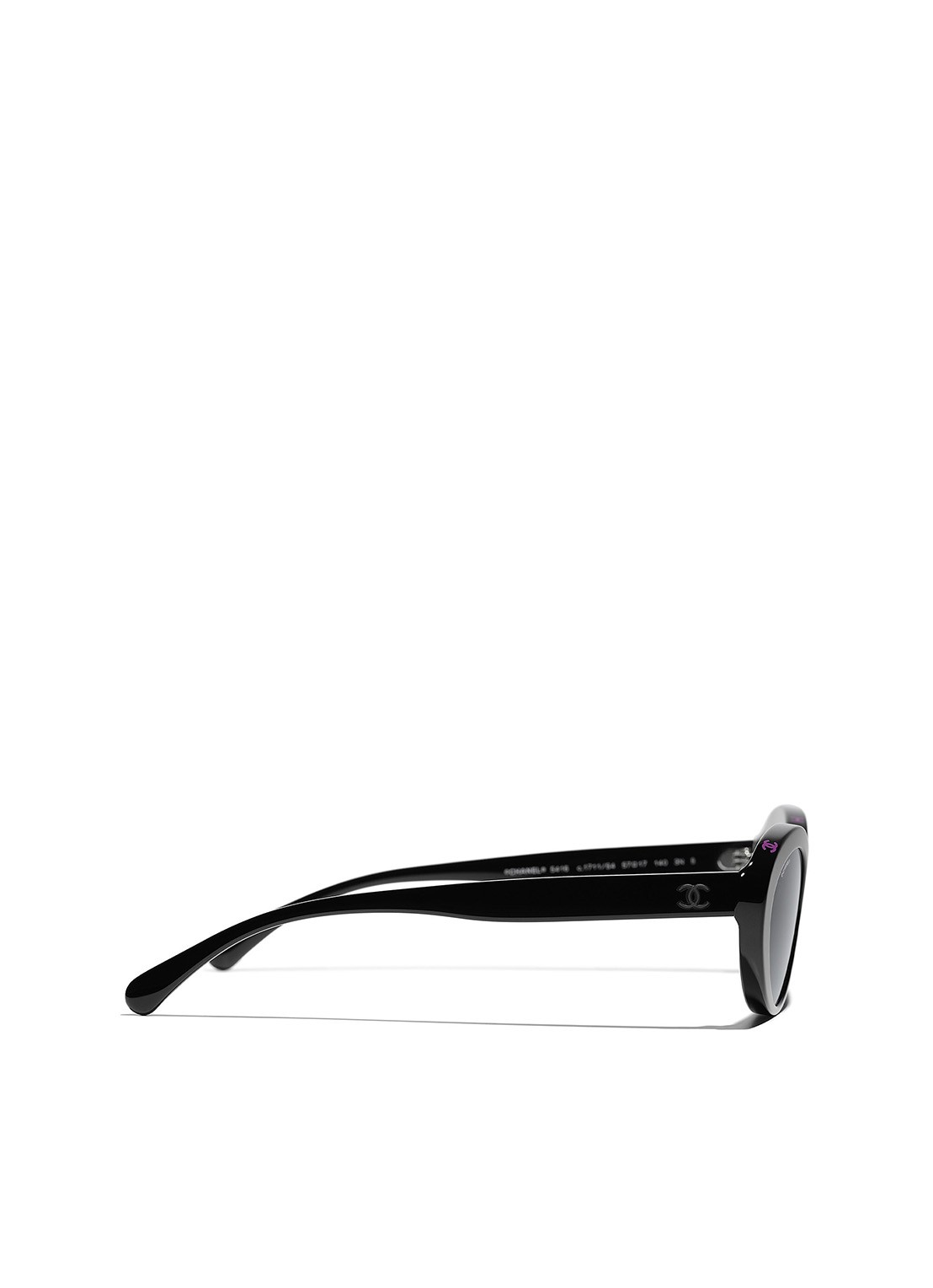 CHANEL OVALE ZONNEBRIL - detail 3 zwart