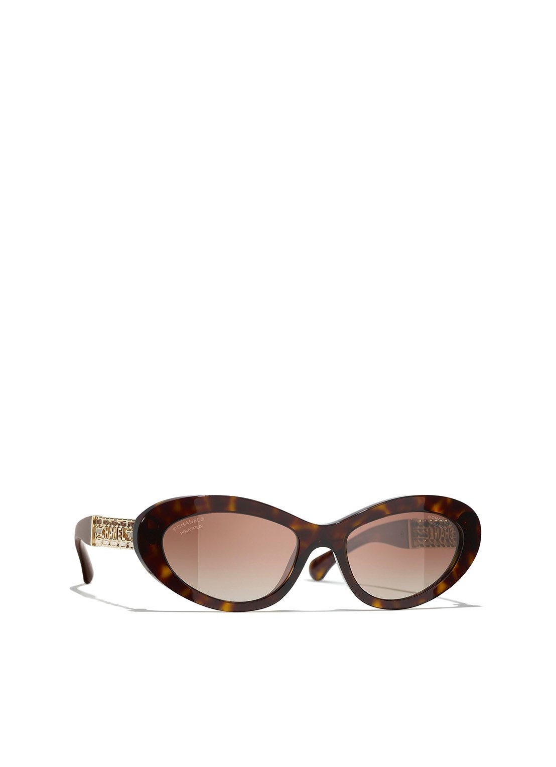 CHANEL OVALE ZONNEBRIL - voorkant bruin