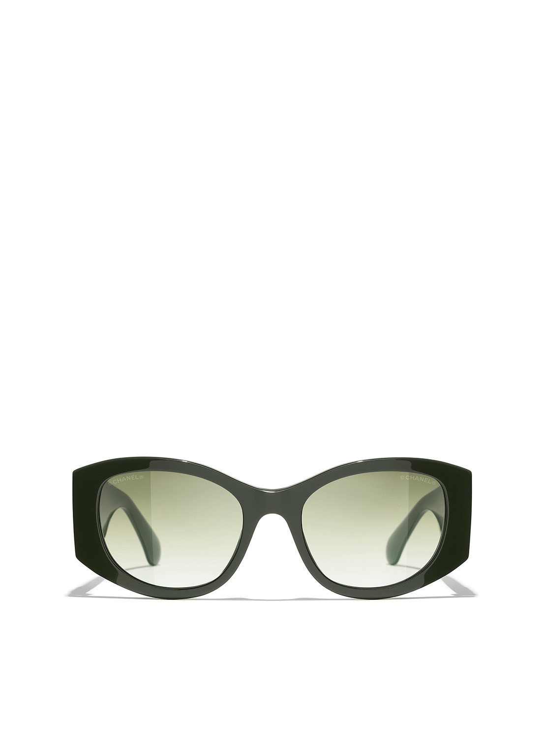 CHANEL OVALE ZONNEBRIL - detail groen