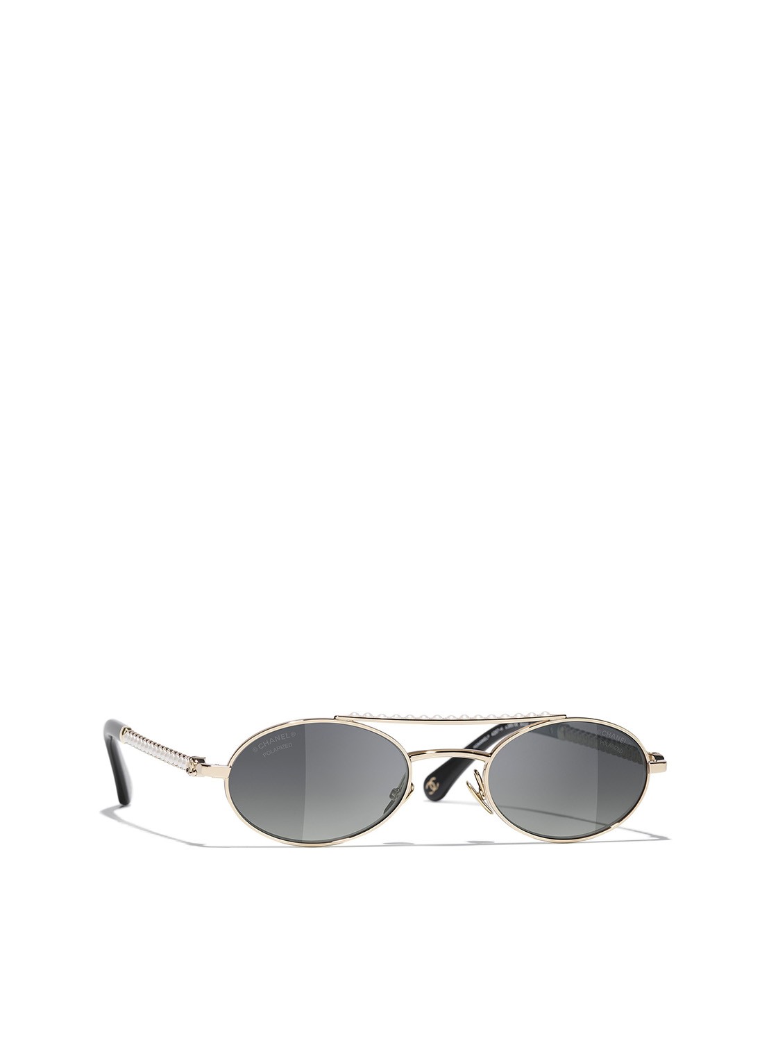 CHANEL OVALE ZONNEBRIL - voorkant 4 zilver