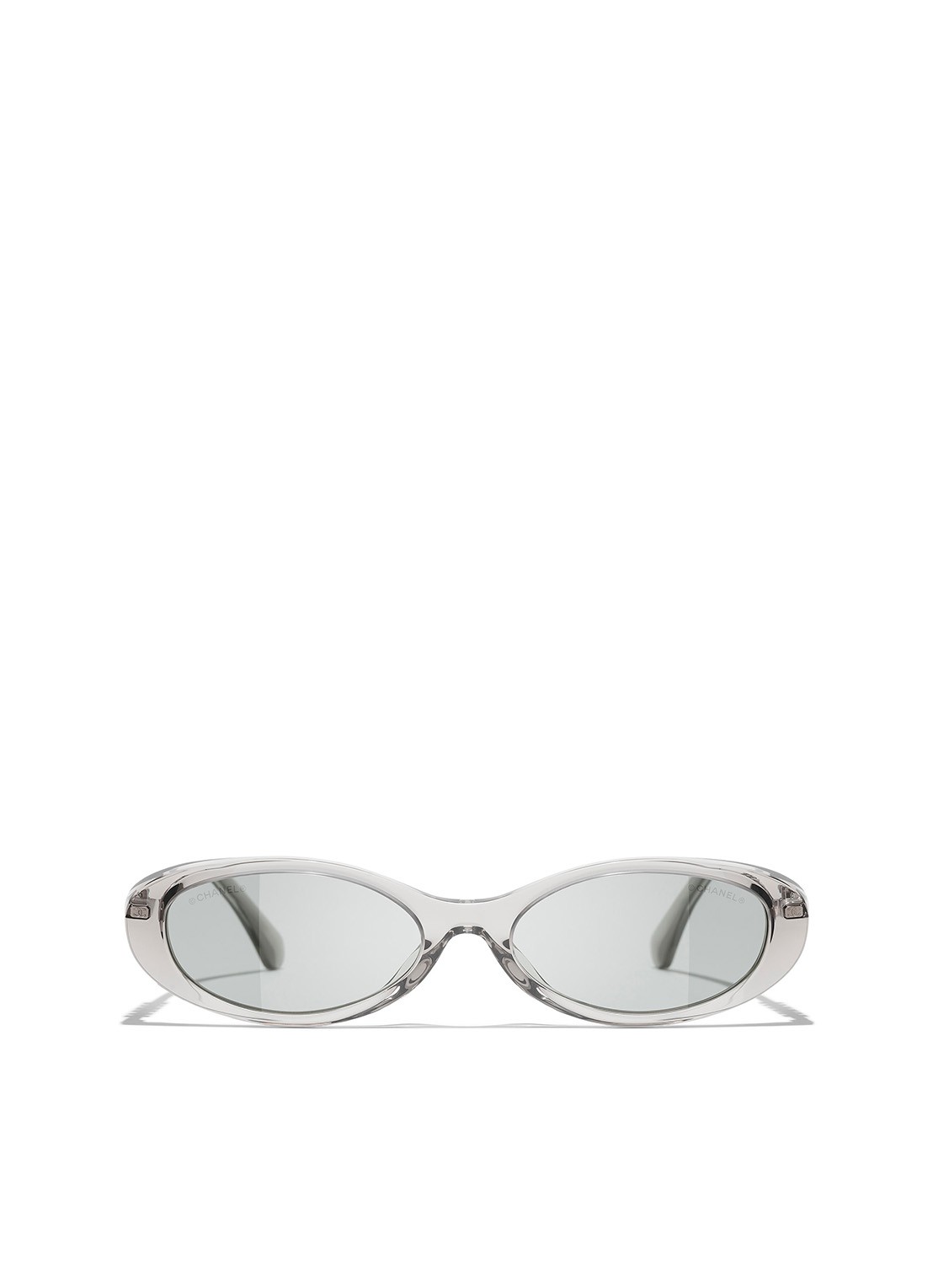 CHANEL OVALE ZONNEBRIL - detail grijs