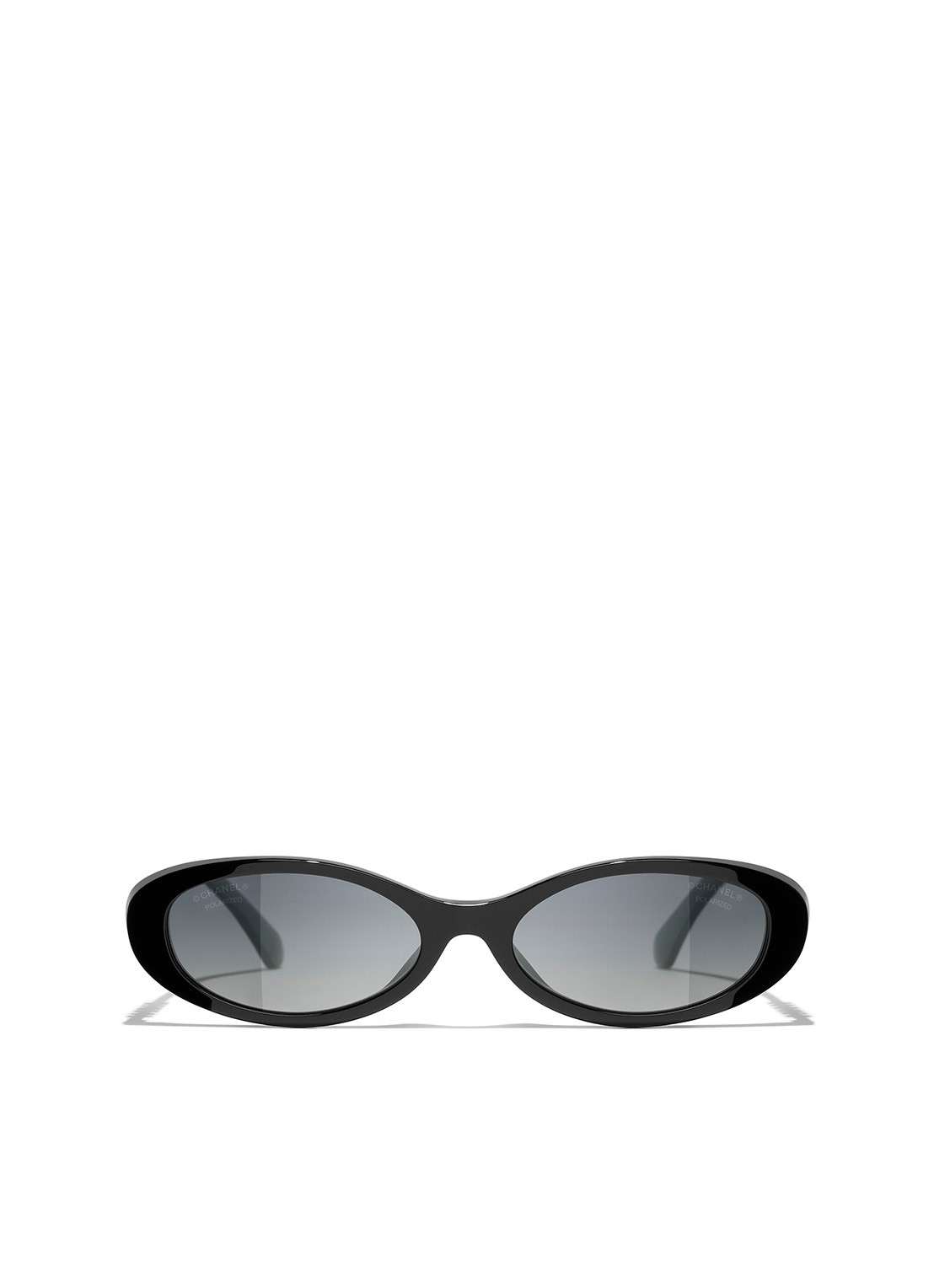 CHANEL OVALE ZONNEBRIL - detail zwart