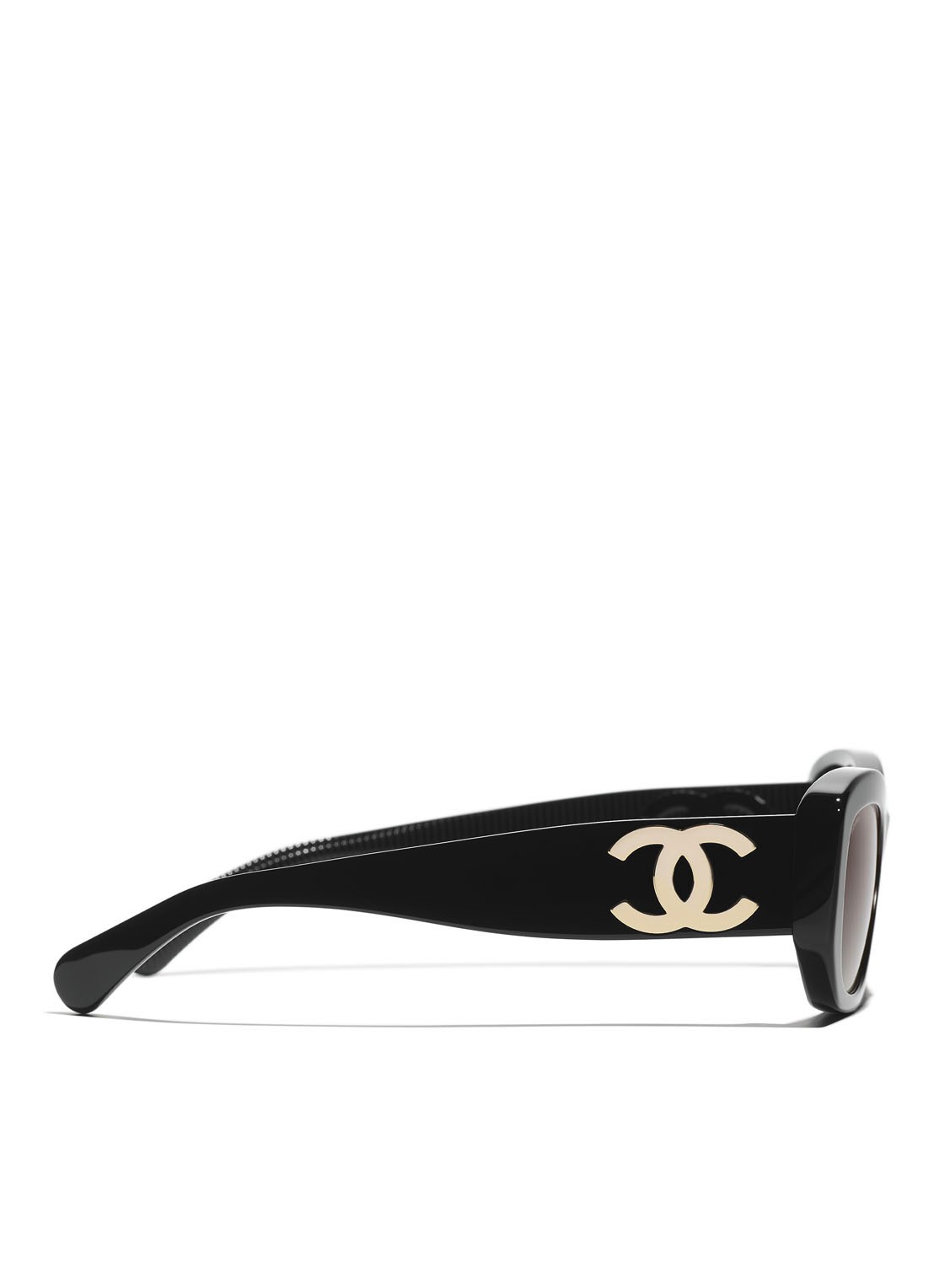 CHANEL RECHTHOEKIGE ZONNEBRIL - detail 3 zwart