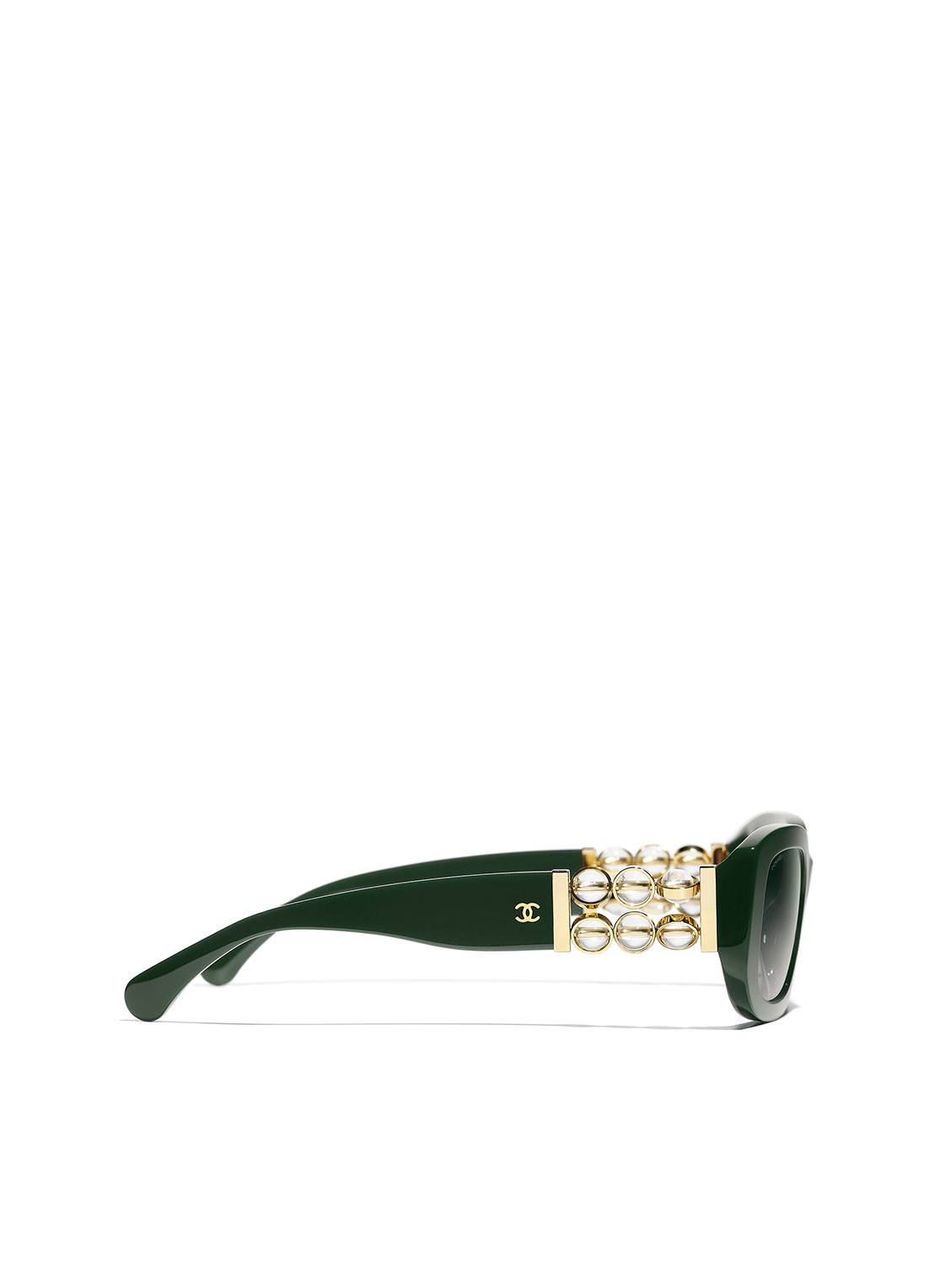 CHANEL RECHTHOEKIGE ZONNEBRIL - detail 2 groen