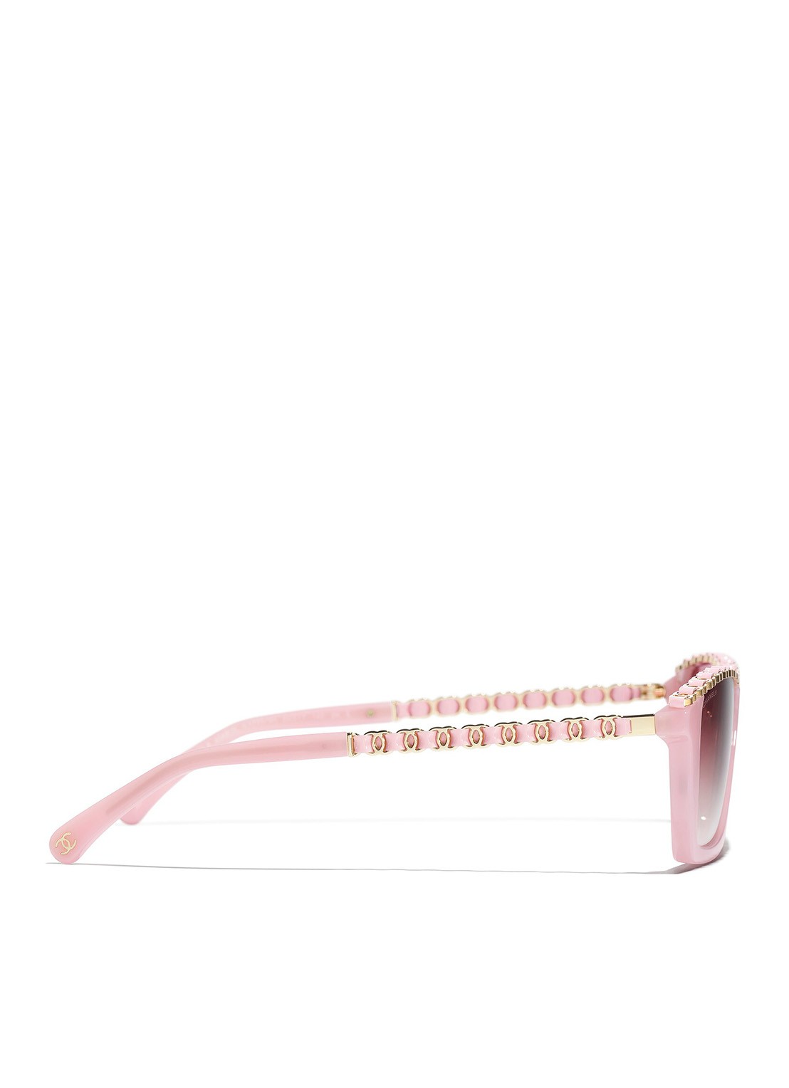 CHANEL RECHTHOEKIGE ZONNEBRIL - detail 3 roze