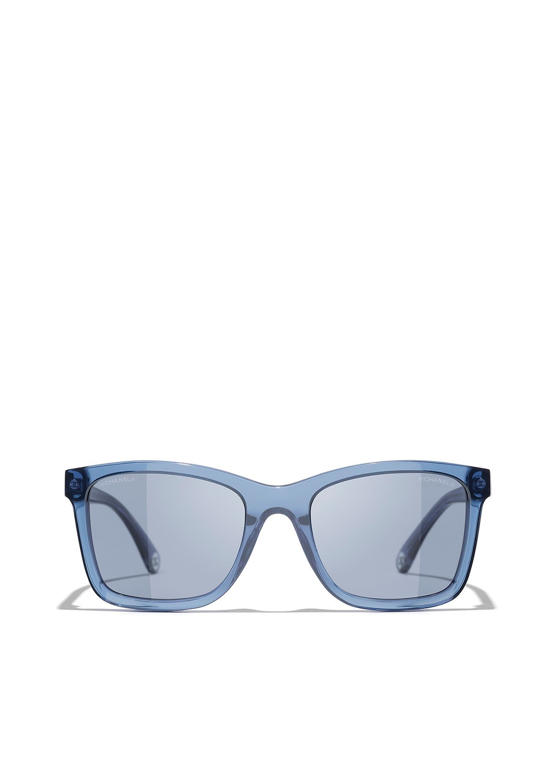 CHANEL RECHTHOEKIGE ZONNEBRIL - detail 2 blauw