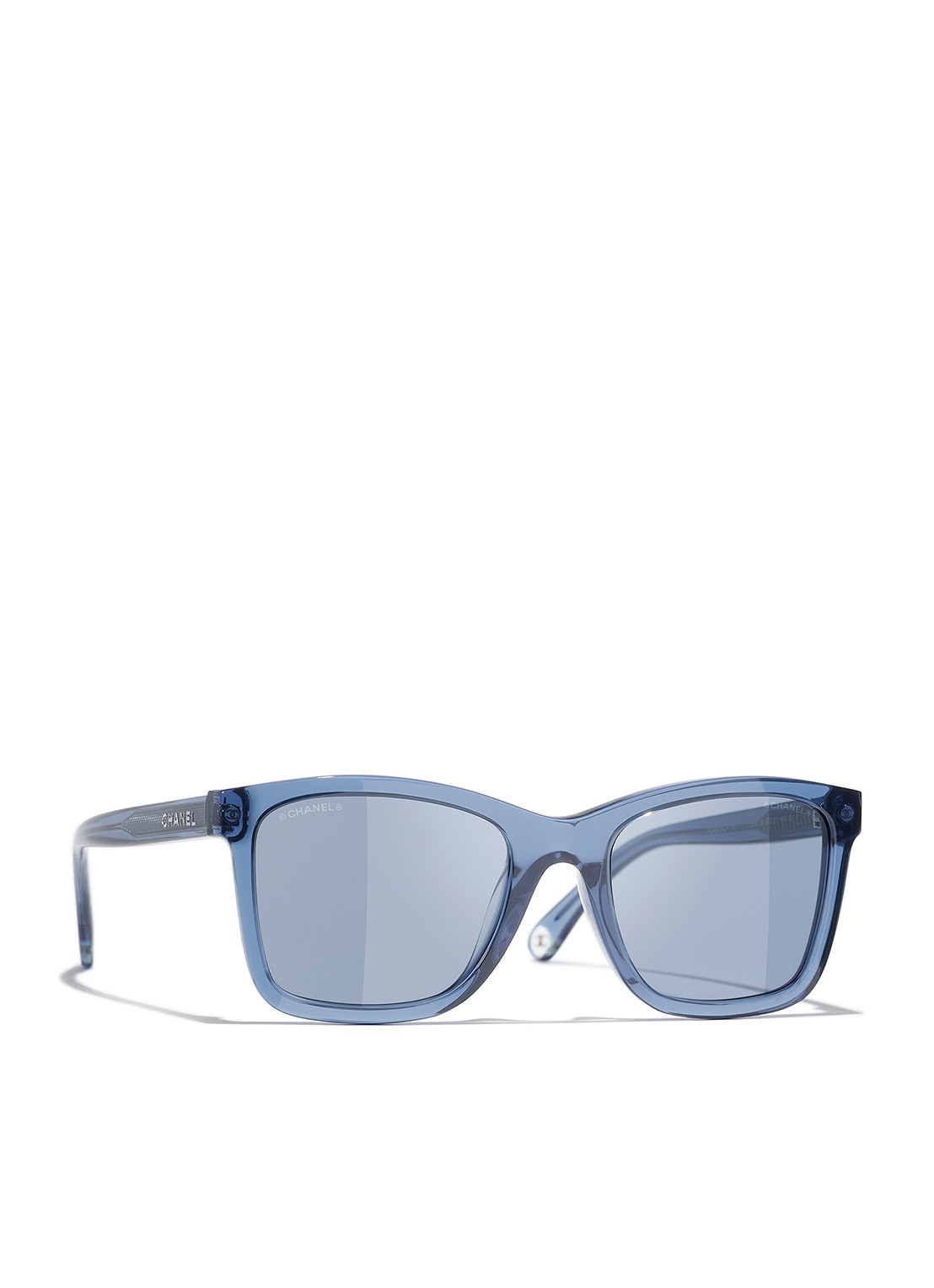 CHANEL RECHTHOEKIGE ZONNEBRIL - voorkant blauw