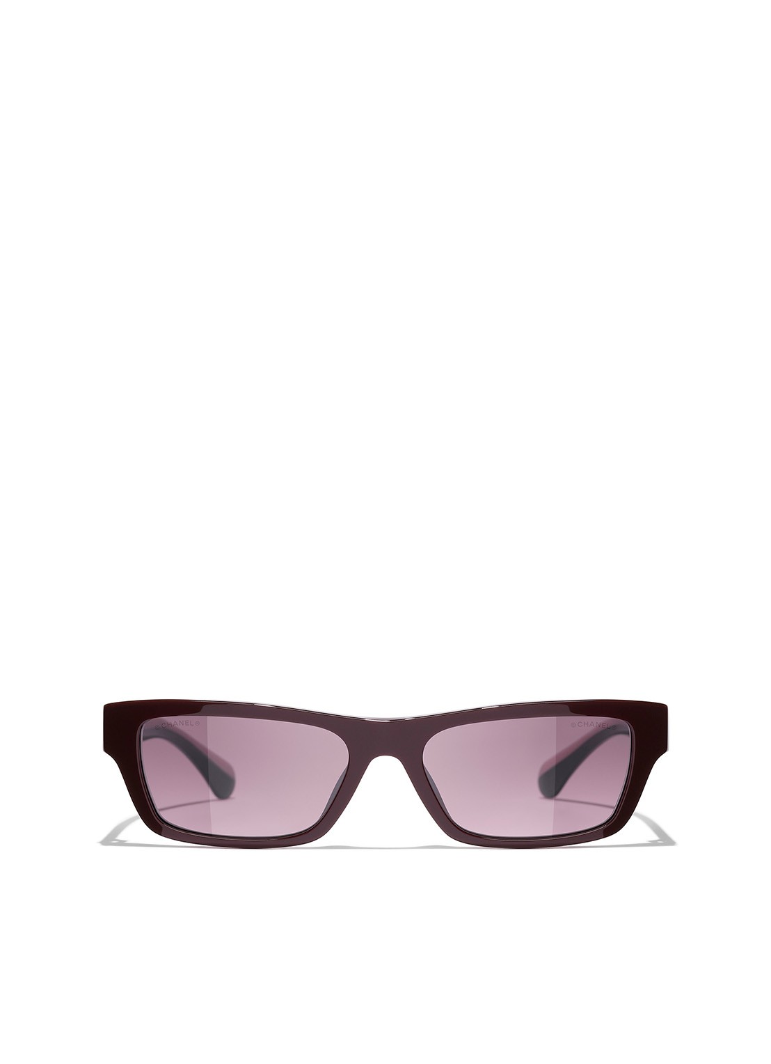 CHANEL RECHTHOEKIGE ZONNEBRIL - detail rood