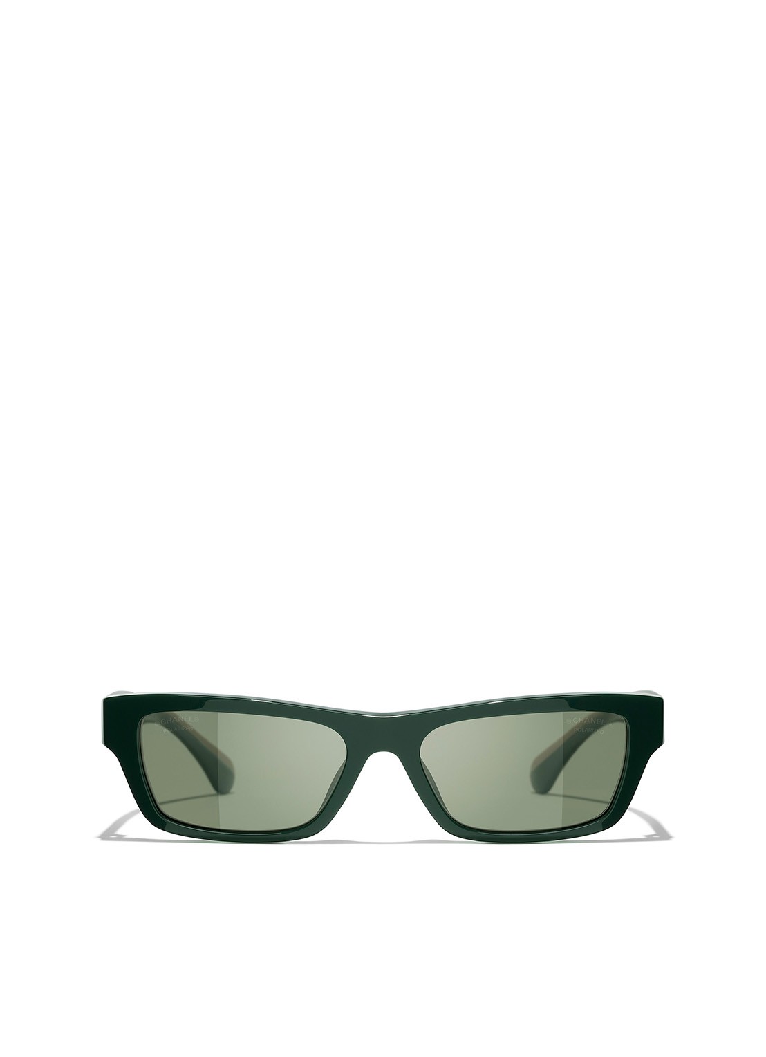 CHANEL RECHTHOEKIGE ZONNEBRIL - detail groen