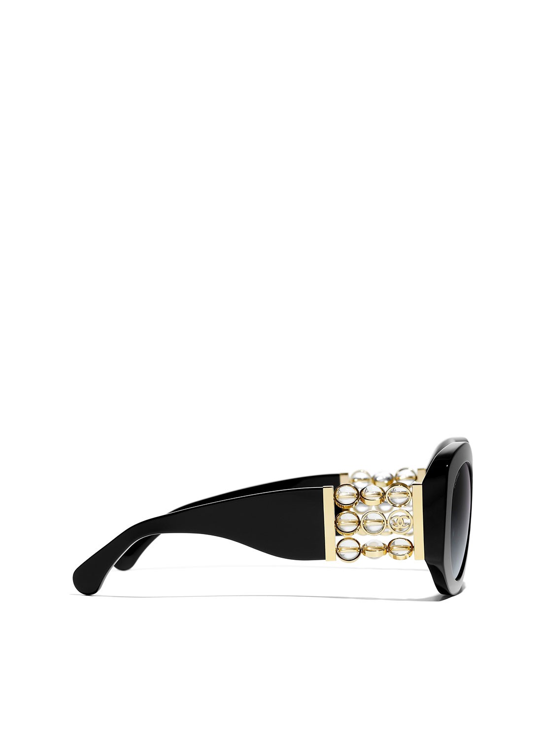 CHANEL RONDE ZONNEBRIL - detail 2 zwart