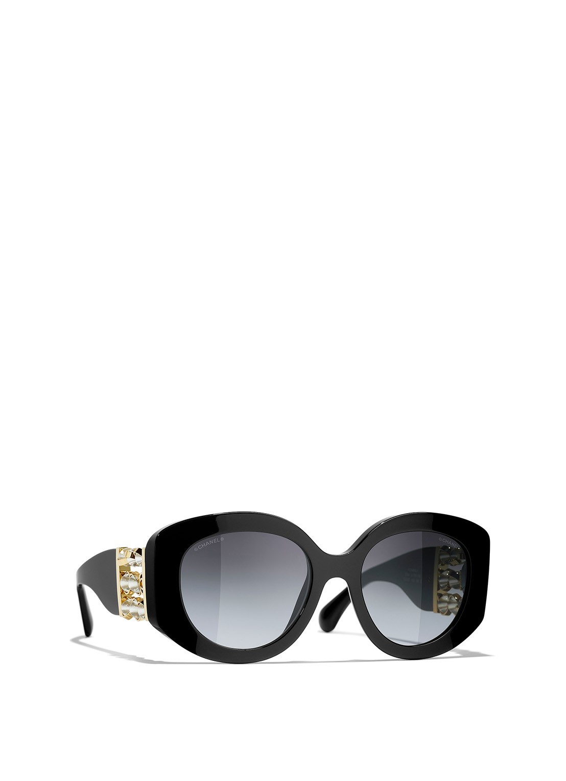 CHANEL RONDE ZONNEBRIL - voorkant 4 zwart