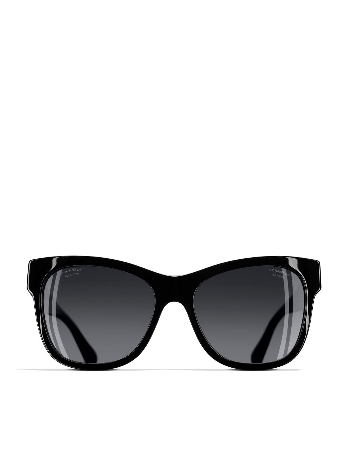 CHANEL VIERKANTE ZONNEBRIL - detail 2 zwart