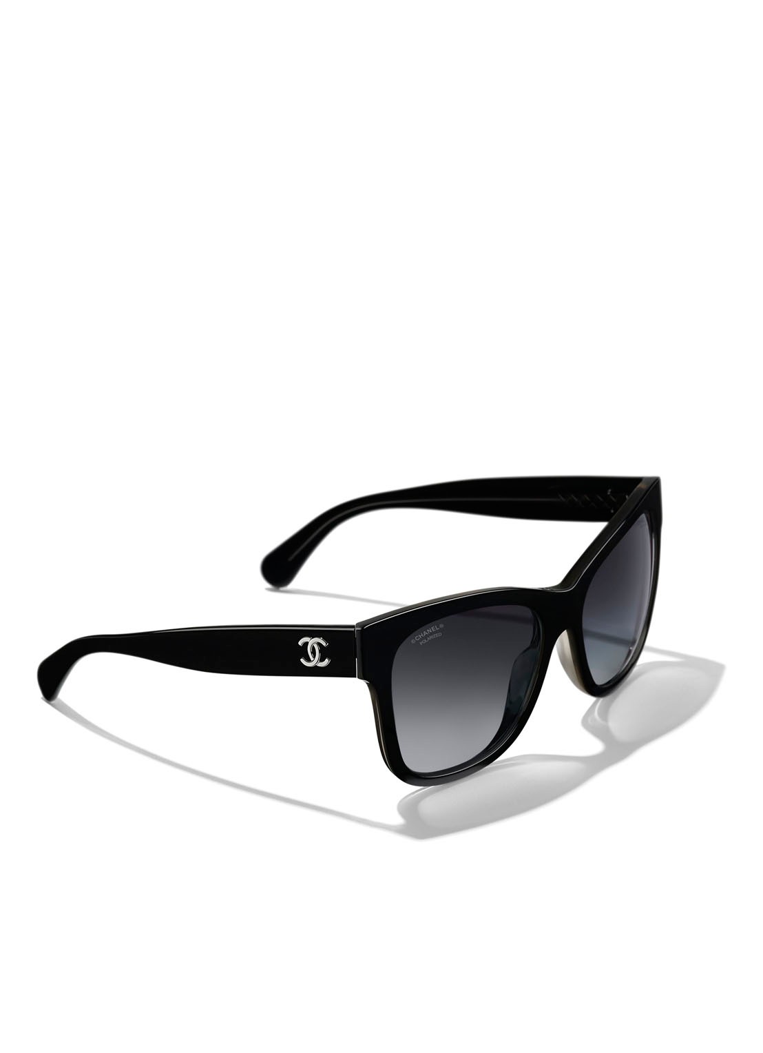CHANEL VIERKANTE ZONNEBRIL - detail 4 zwart