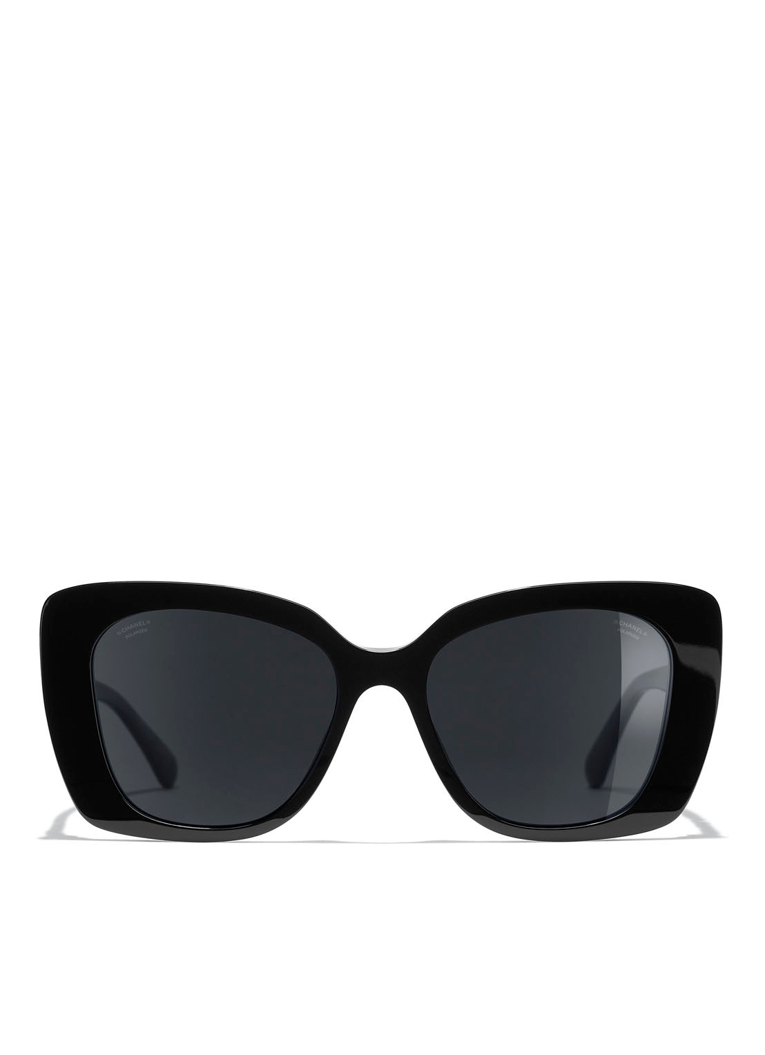 CHANEL VIERKANTE ZONNEBRIL - detail 2 zwart