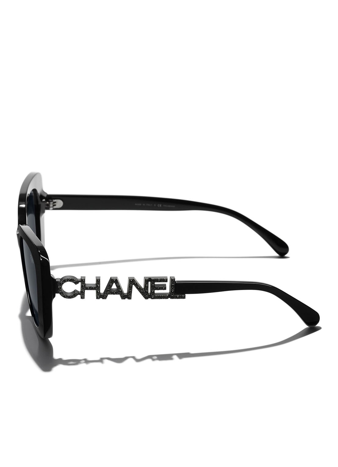 CHANEL VIERKANTE ZONNEBRIL - detail 4 zwart