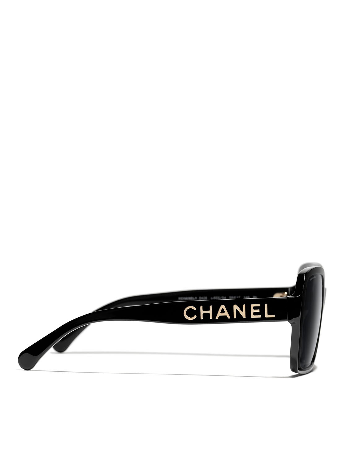 CHANEL VIERKANTE ZONNEBRIL - detail 3 zwart