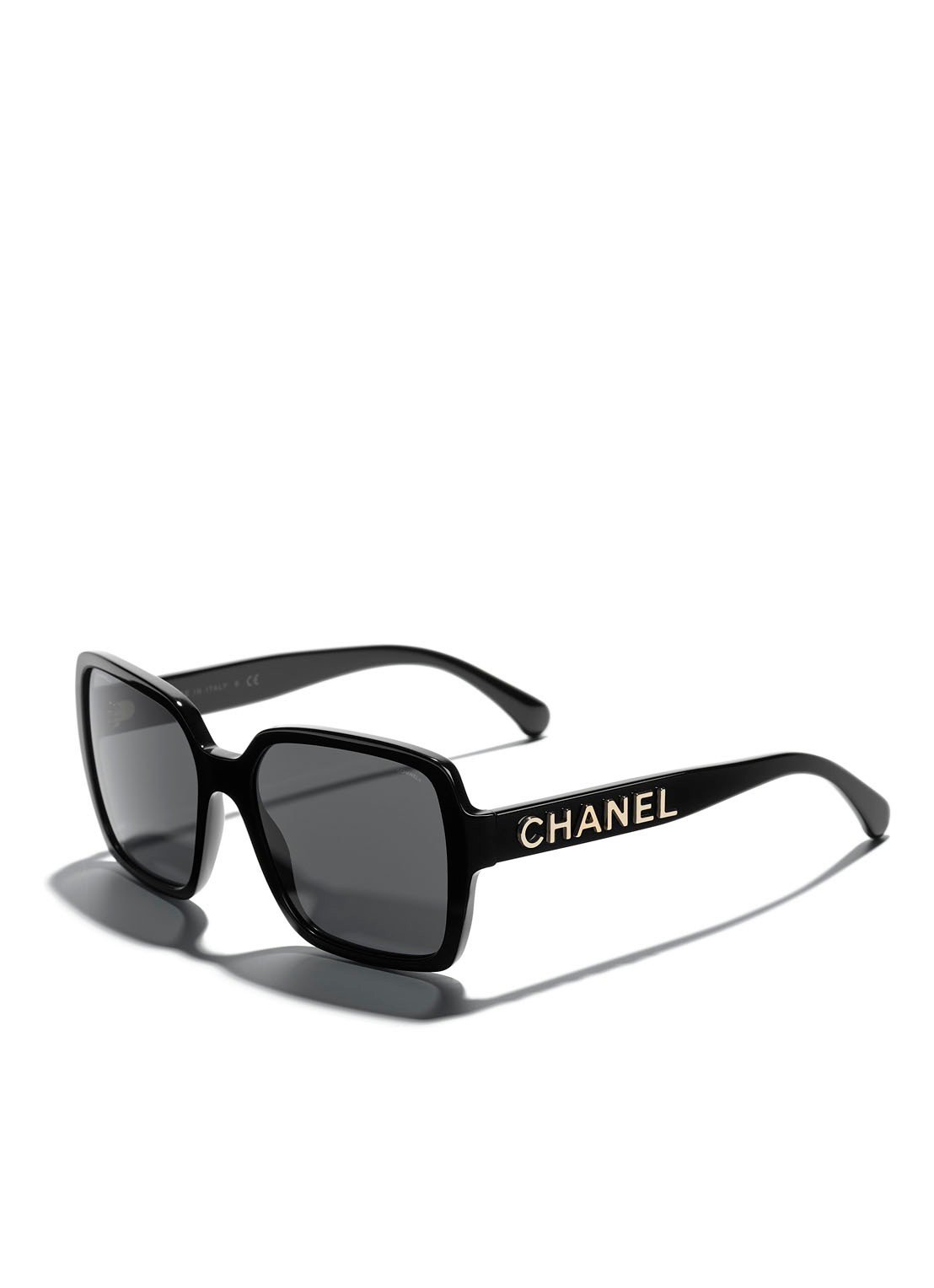 CHANEL VIERKANTE ZONNEBRIL - detail 4 zwart