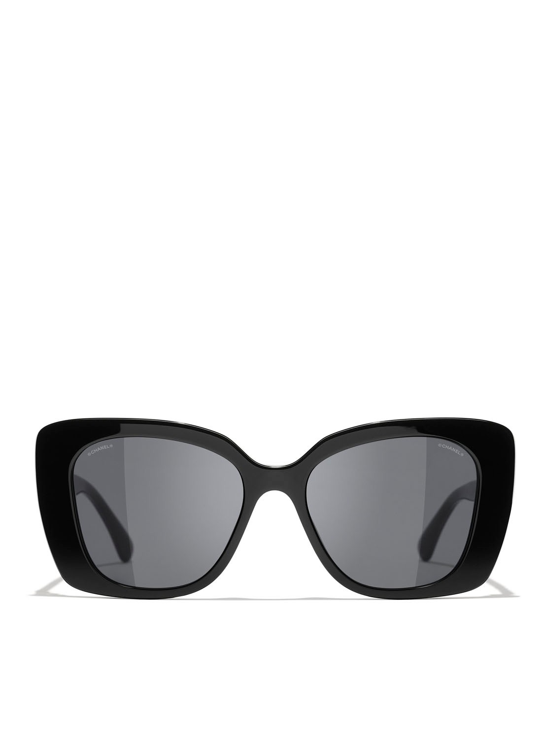CHANEL VIERKANTE ZONNEBRIL - detail 2 zwart