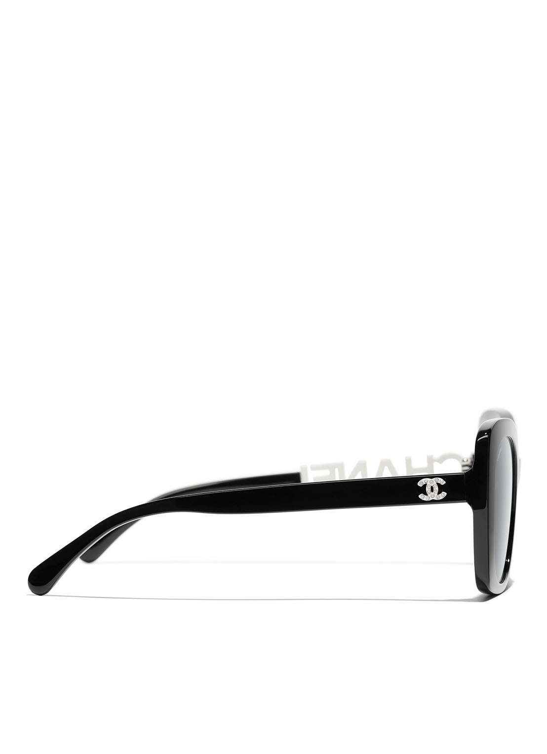 CHANEL VIERKANTE ZONNEBRIL - detail 3 zwart