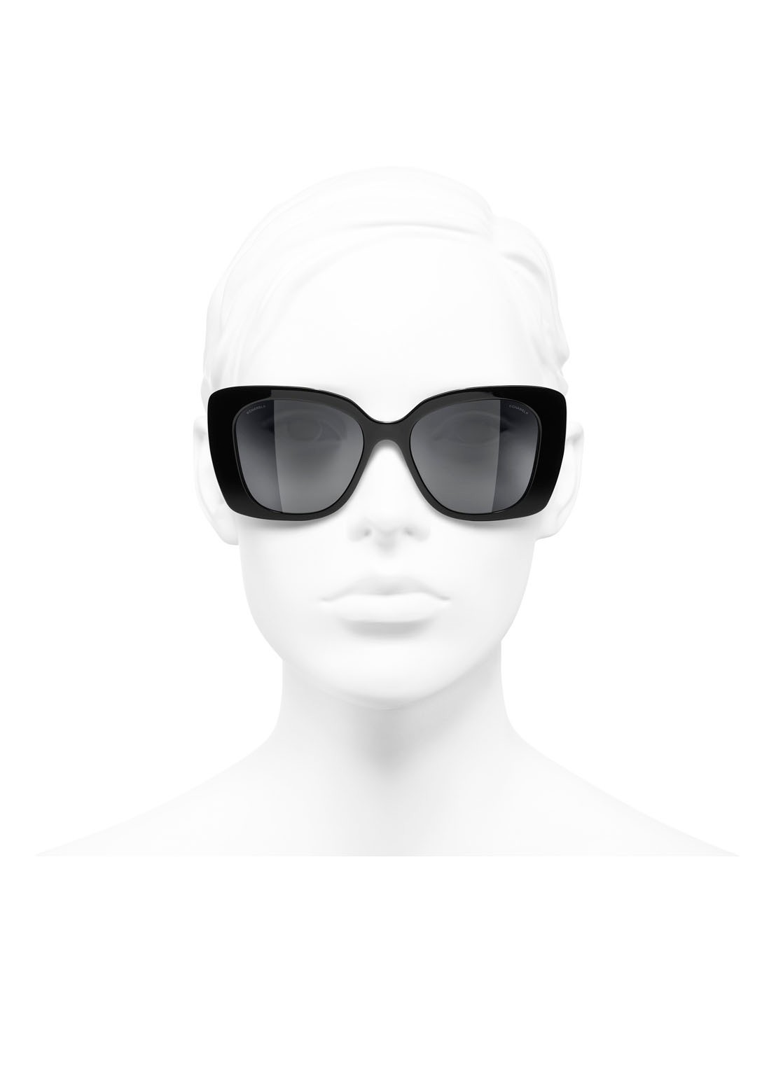 CHANEL VIERKANTE ZONNEBRIL - detail 6 zwart