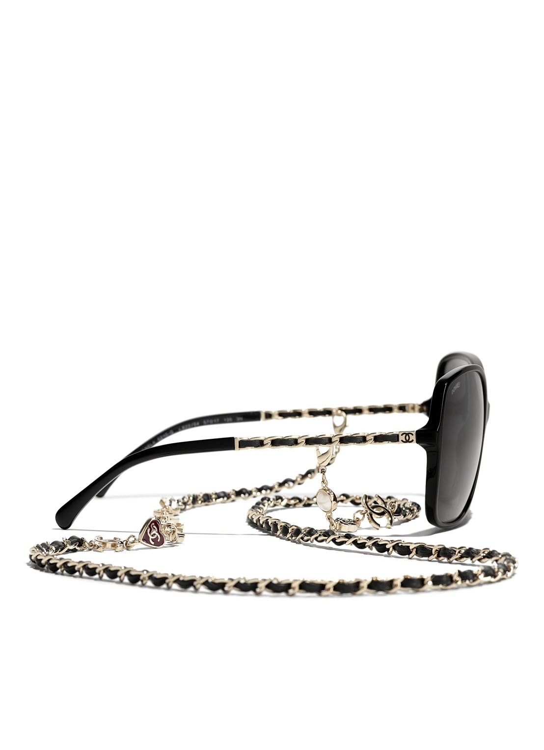 CHANEL VIERKANTE ZONNEBRIL - detail 3 zwart