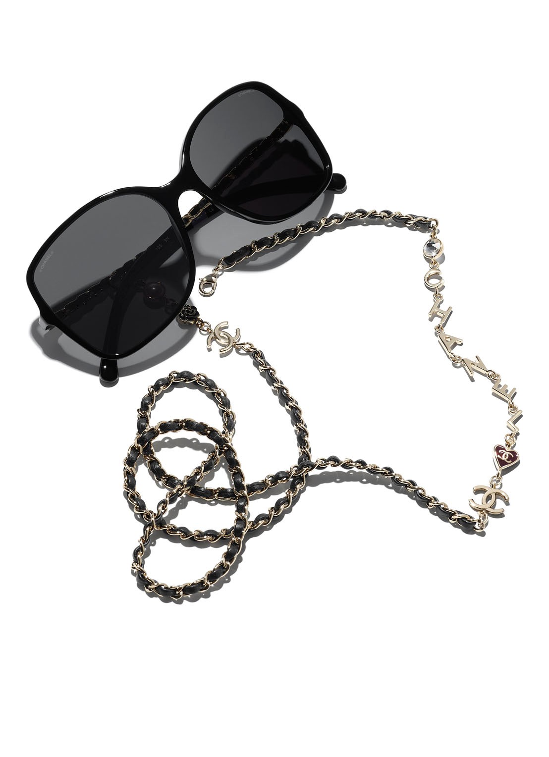 CHANEL VIERKANTE ZONNEBRIL - detail 4 zwart