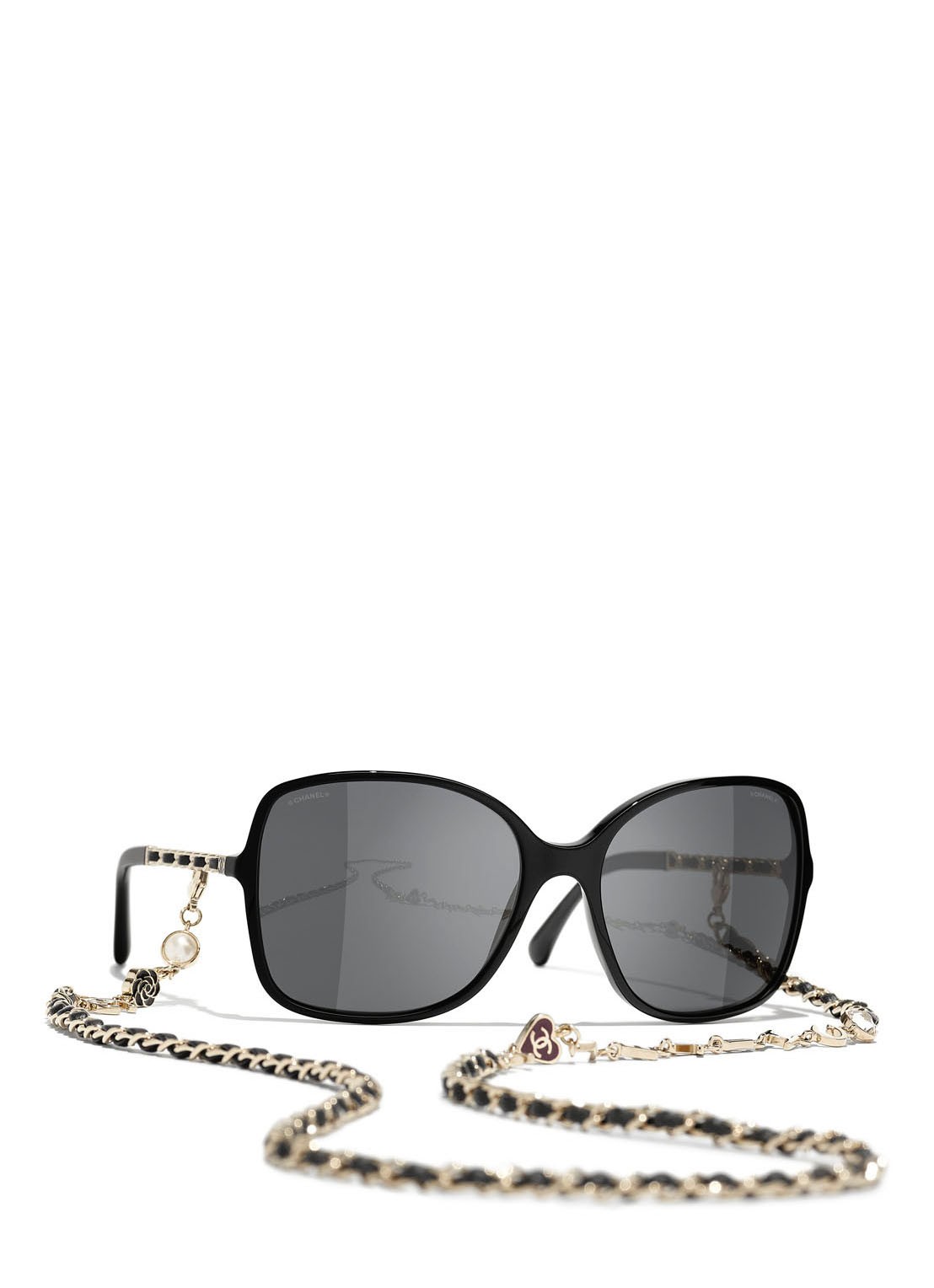 CHANEL VIERKANTE ZONNEBRIL - voorkant zwart